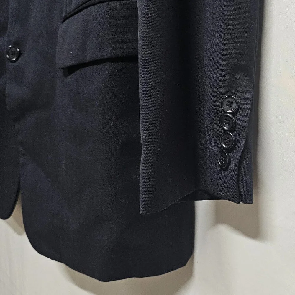 Lauren Ralph Lauren Coat Blazer Men Size 42 L Navy Blue Pure Woolmark 100% Wool
